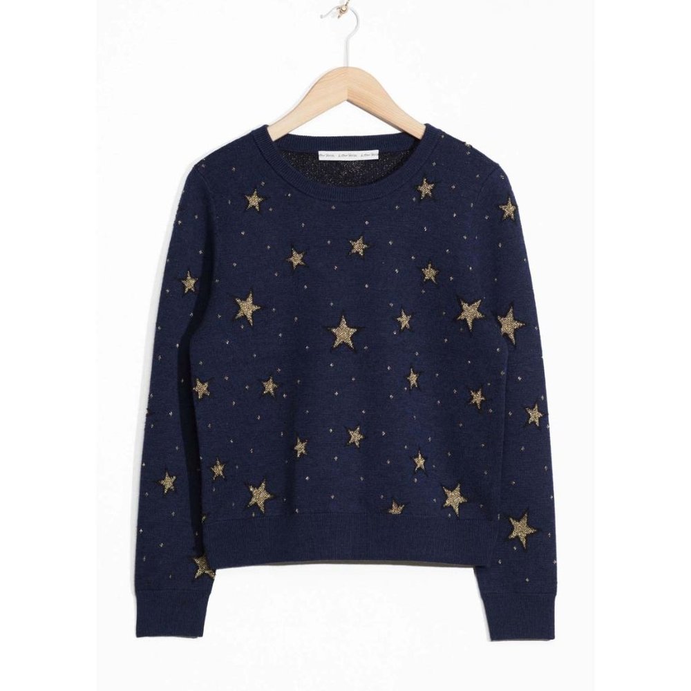 & Other Stories M Night Sky Jacquard Sweater Stars